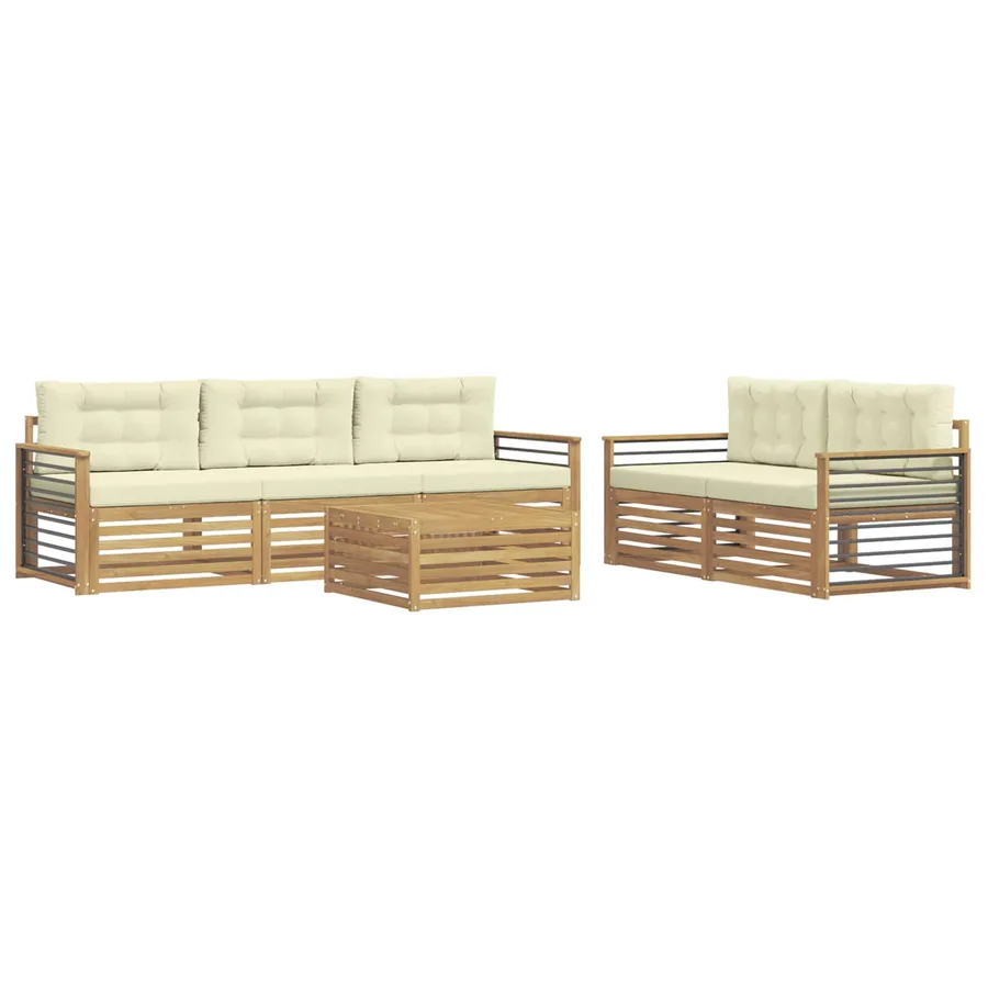 Ensemble de canapés d'extérieur 6 pc Blanc et crème - 2