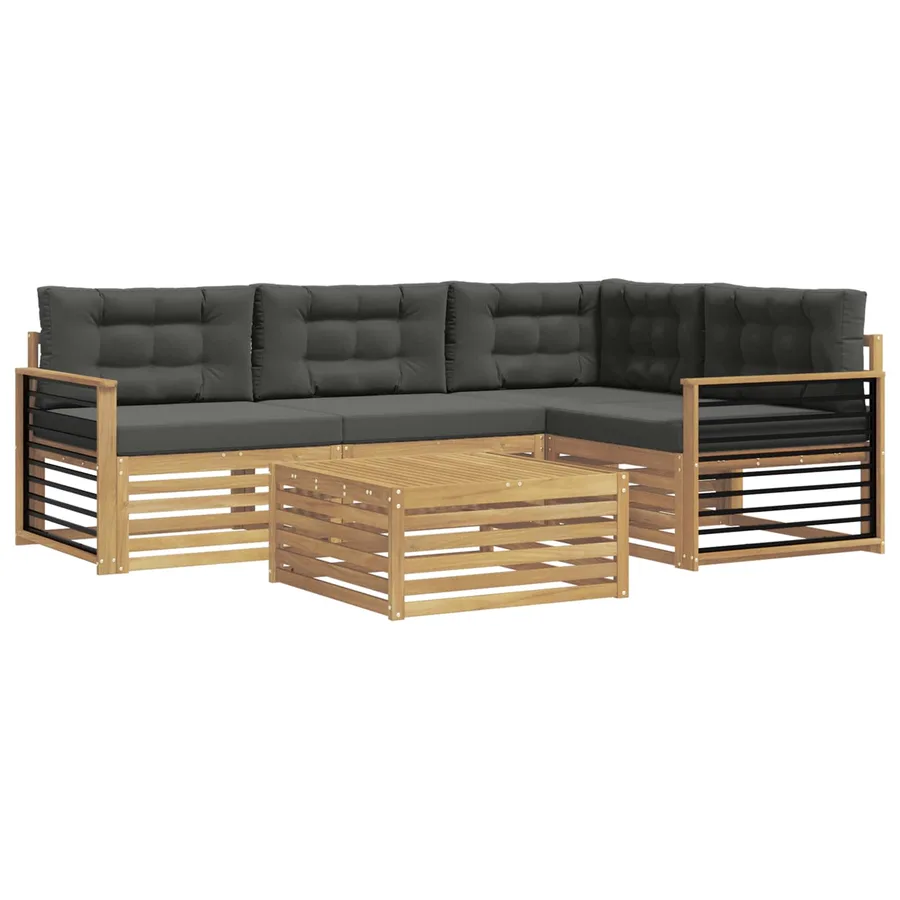Ensemble de canapés d'extérieur 6 pc Blanc et anthracite - 2