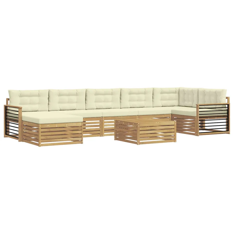 Ensemble de canapés d'extérieur 8 pc Blanc et crème - 2