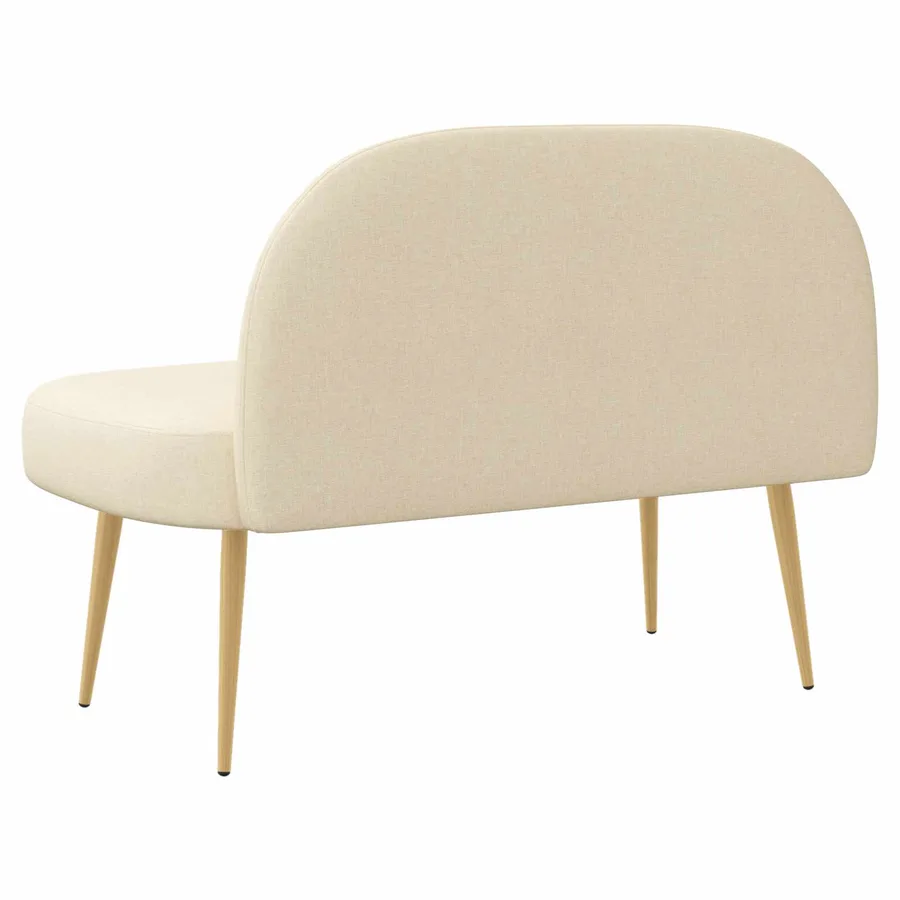 Banc rembourré avec dossier Crème 110 x 60 x 76 cm Polyester - 4
