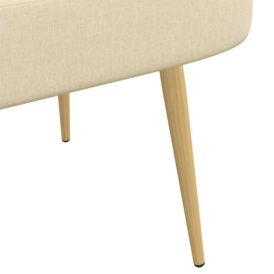 Banc rembourré avec dossier Crème 110 x 60 x 76 cm Polyester - 6