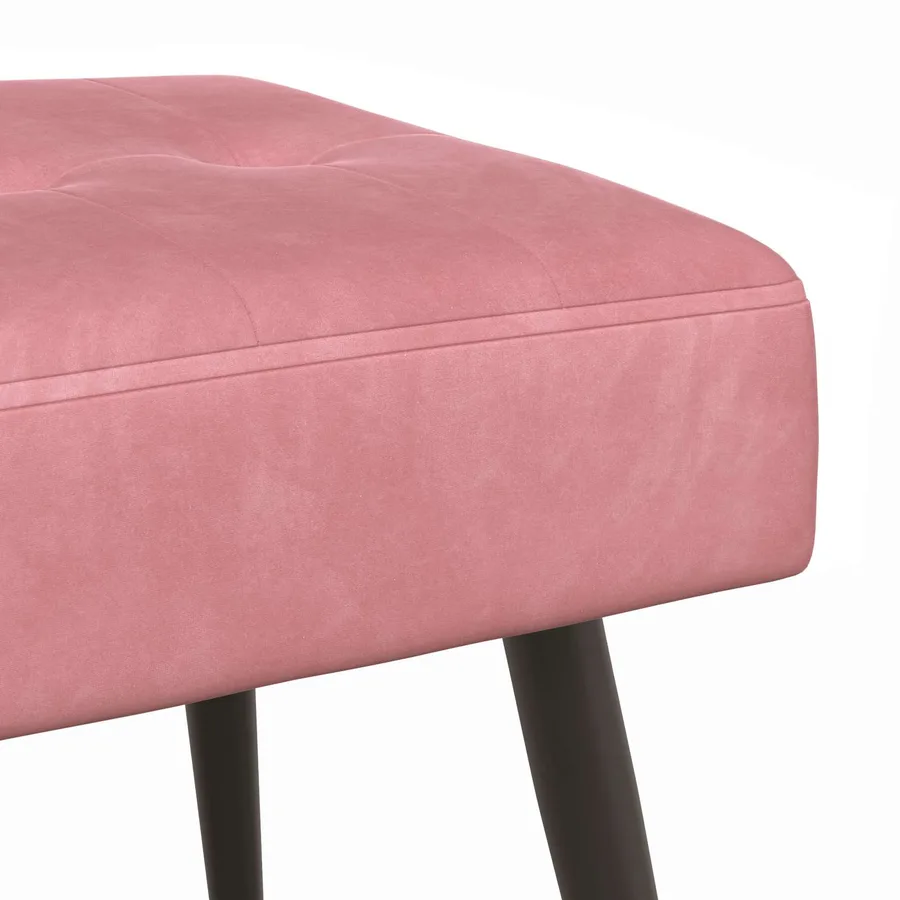 Banc avec capitonnage bouton Rose 110 x 40 x 46 cm Velours - 6