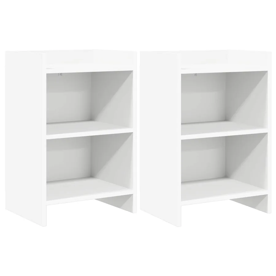 Tables de chevet 2 pcs Blanc 40 x 30 x 60 cm Bois d'ingénierie