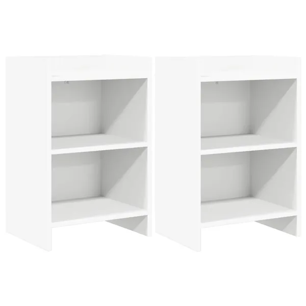 Tables de chevet 2 pcs Blanc 40 x 30 x 60 cm Bois d'ingénierie