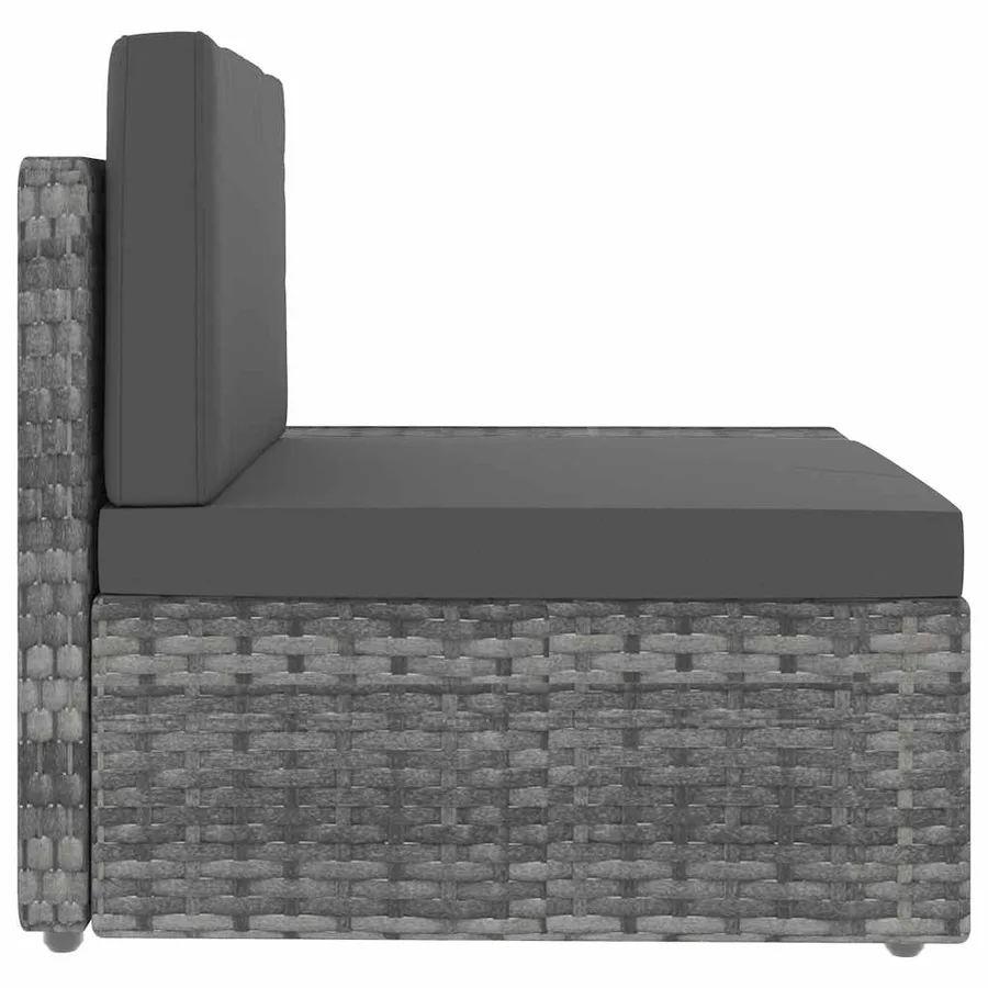 Salon de jardin 7 pcs Résine tressée Gris - 11