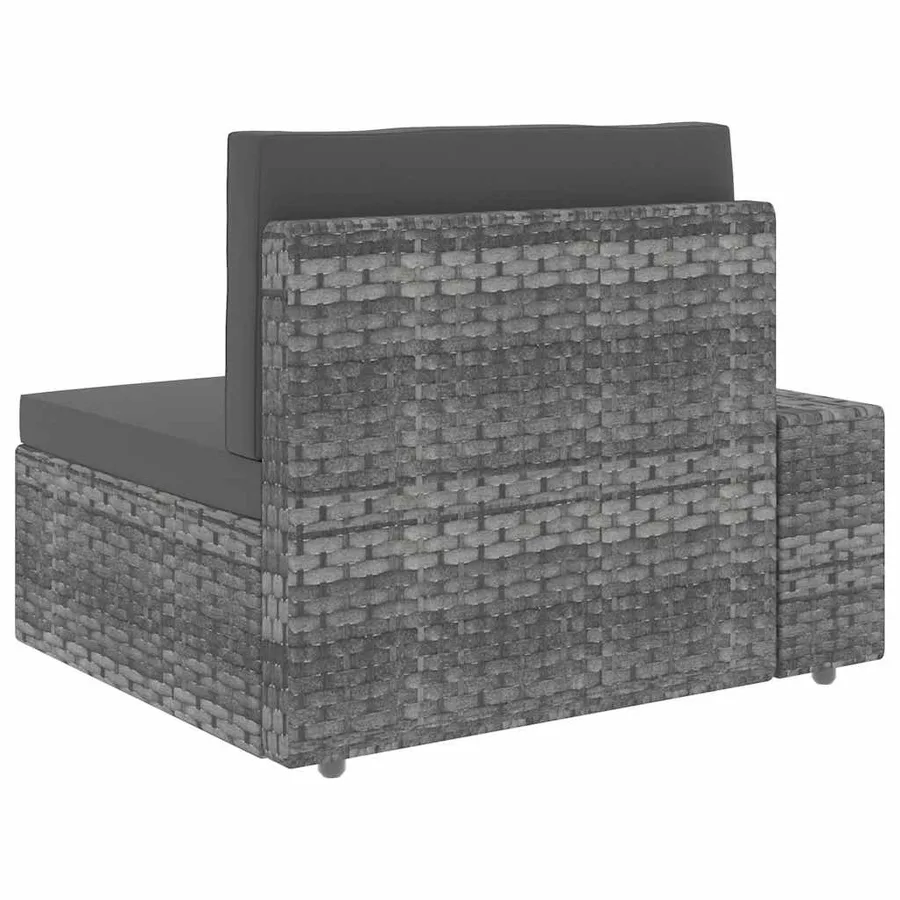 Salon de jardin 7 pcs Résine tressée Gris - 16