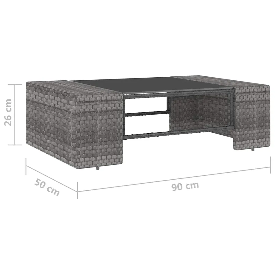 Salon de jardin 7 pcs Résine tressée Gris - 17