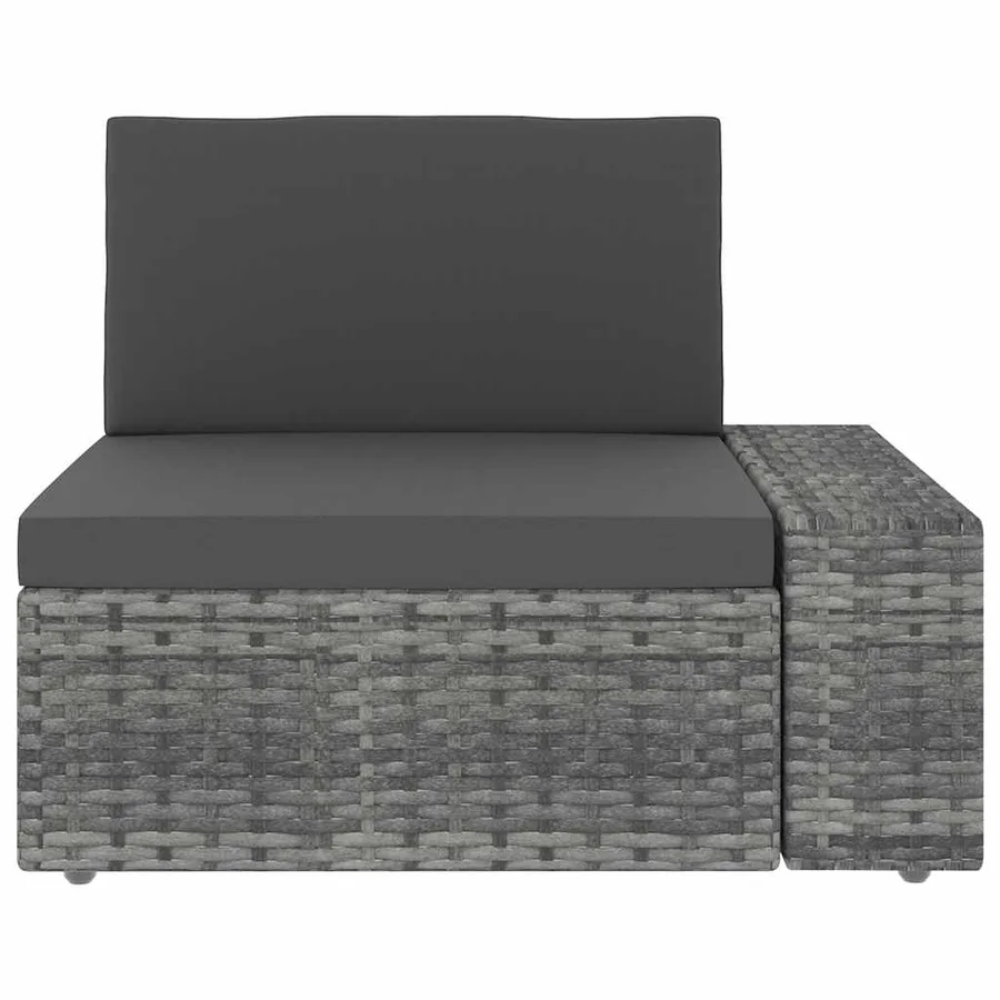 Salon de jardin 7 pcs Résine tressée Gris - 9