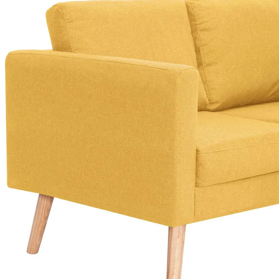 Ensemble de canapé 2 pcs tissu jaune - 10