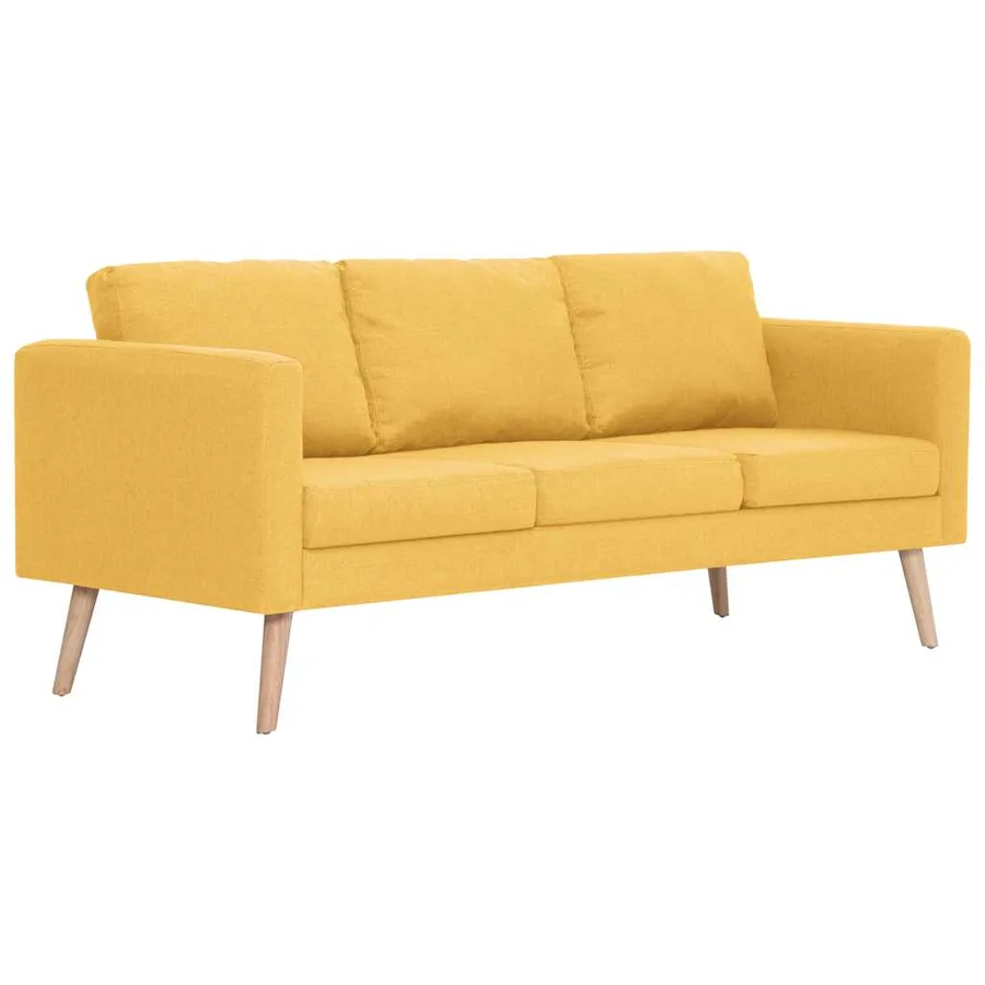 Ensemble de canapé 2 pcs tissu jaune - 3