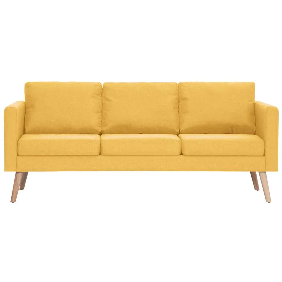 Ensemble de canapé 2 pcs tissu jaune - 4