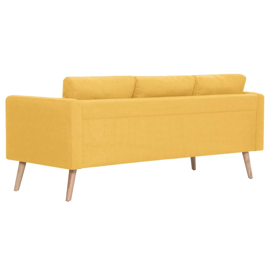 Ensemble de canapé 2 pcs tissu jaune - 5