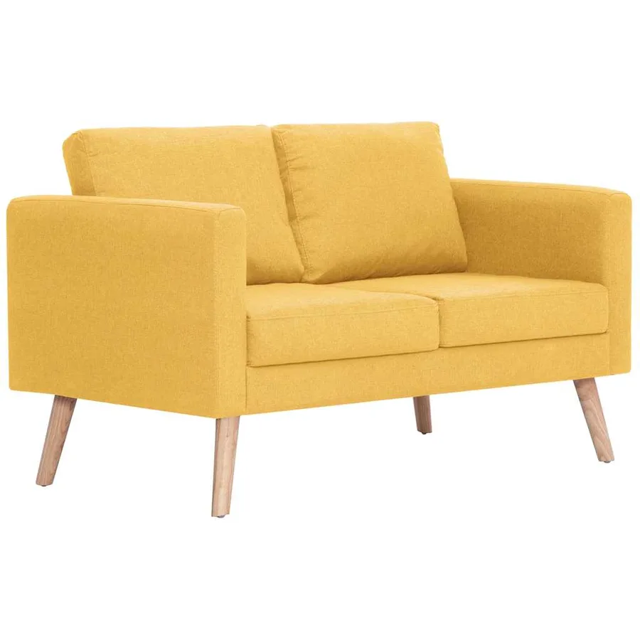 Ensemble de canapé 2 pcs tissu jaune - 6