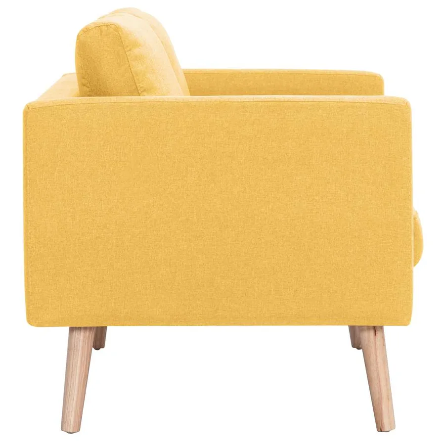 Ensemble de canapé 2 pcs tissu jaune - 9