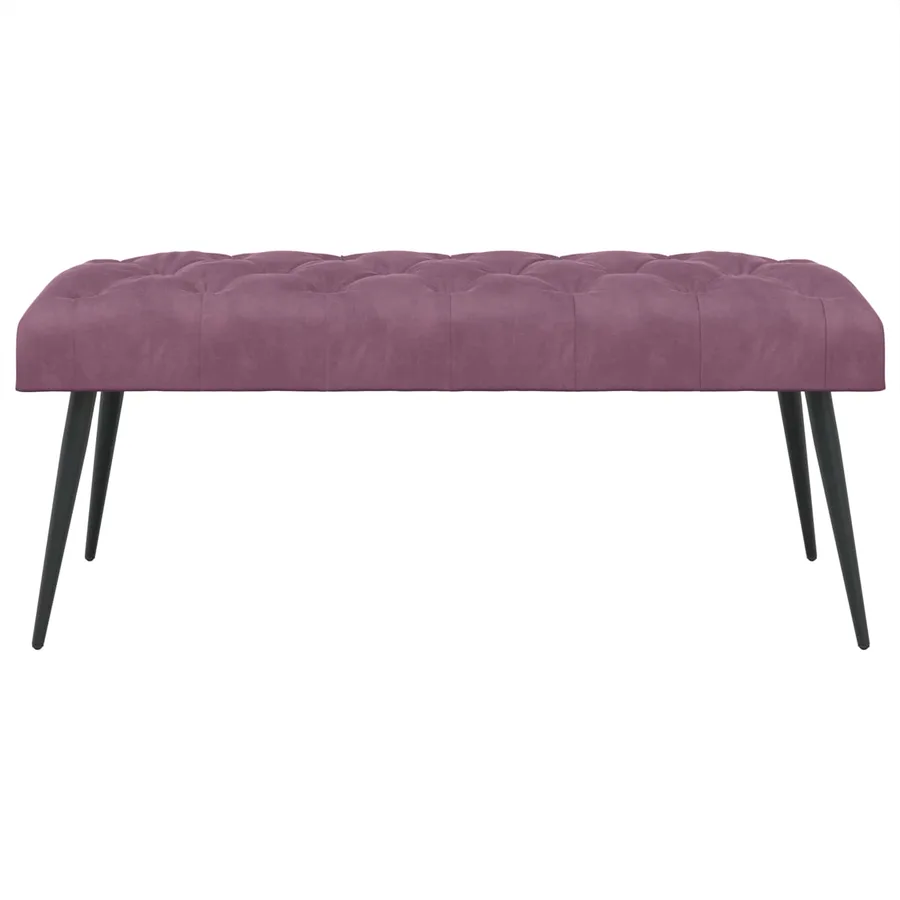 Banc avec capitonnage bouton Pourpre 110 x 40 x 46 cm Velours - 5
