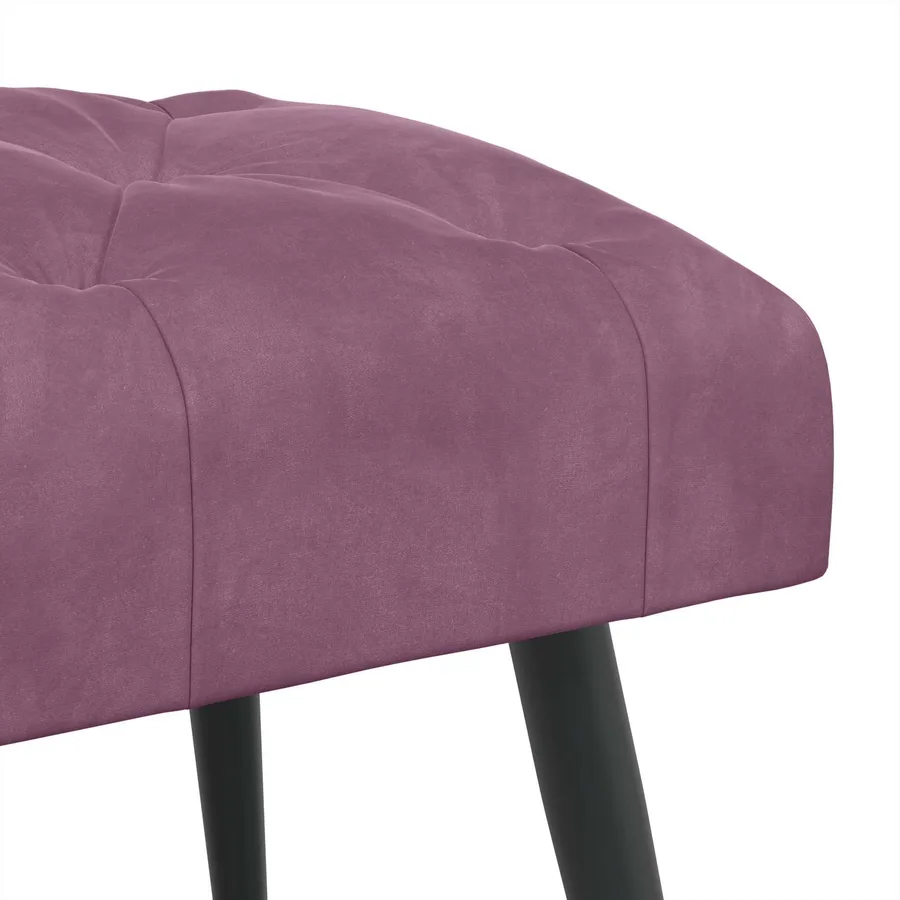 Banc avec capitonnage bouton Pourpre 110 x 40 x 46 cm Velours - 6