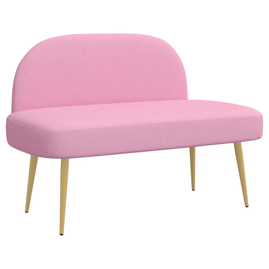 Banc rembourré avec dossier Rose 110 x 60 x 76 cm Polyester - 2