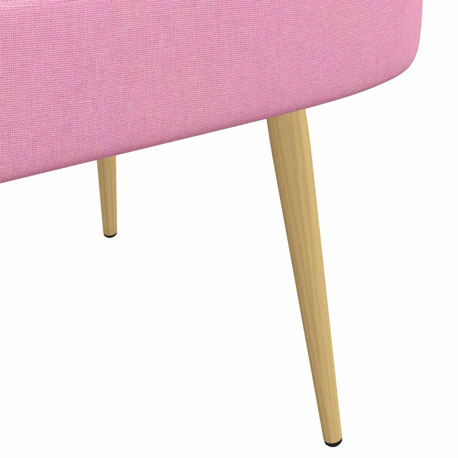 Banc rembourré avec dossier Rose 110 x 60 x 76 cm Polyester - 6