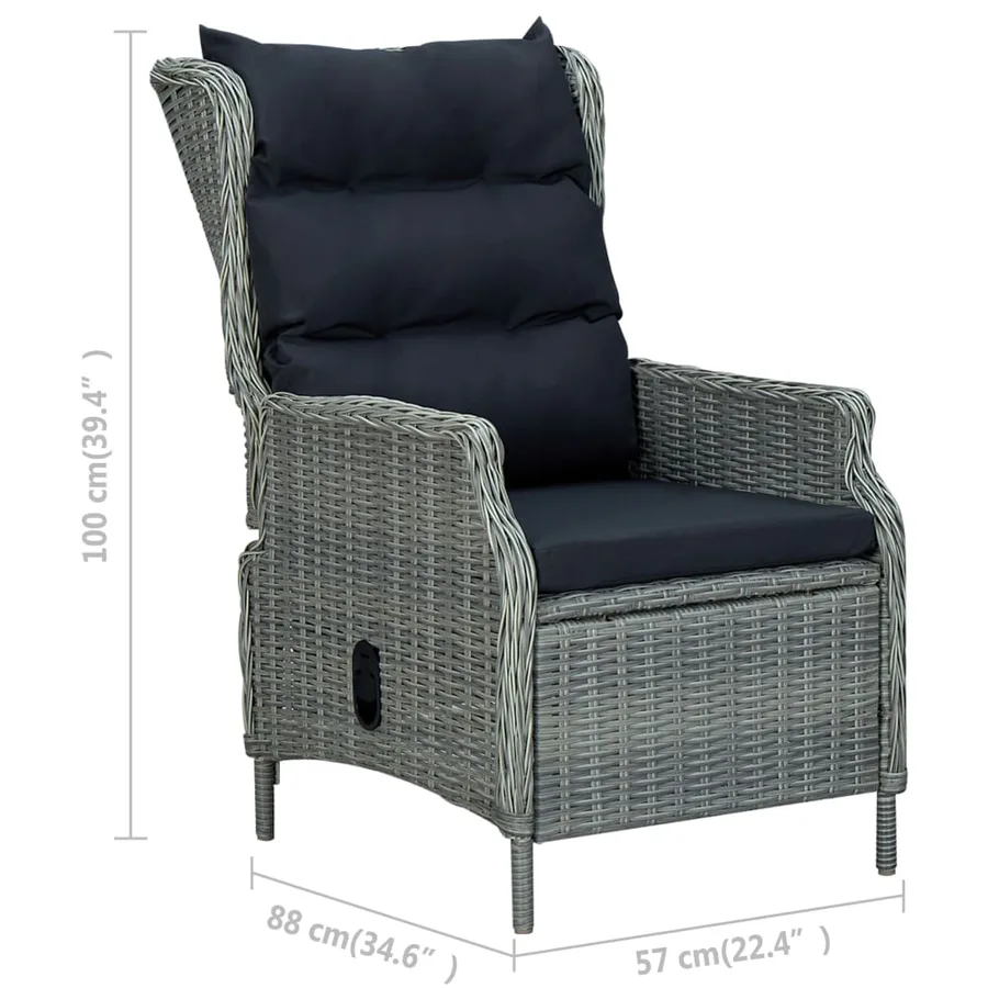 Ensemble à manger de jardin 7 pcs Gris clair - 12