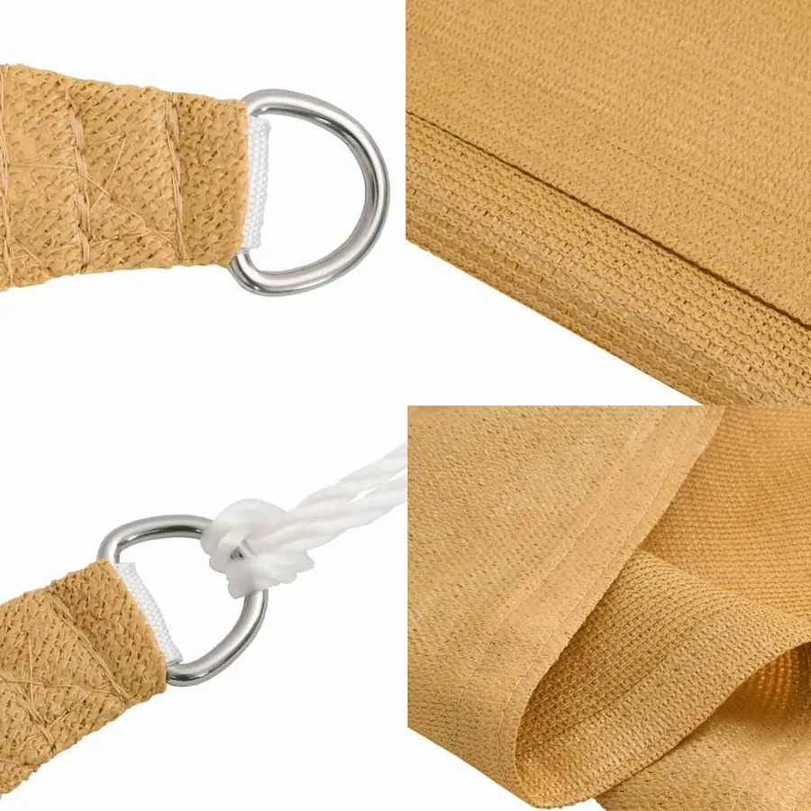 Voile d'ombrage 160 g/m² triangulaire sable 3x3x4,2 m PEHD - 7