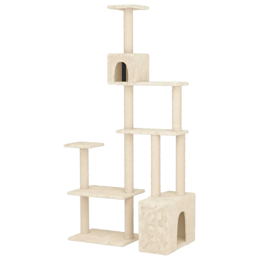 Arbre à chat avec poteaux à griffer en sisal Crème 177,5 cm - 2