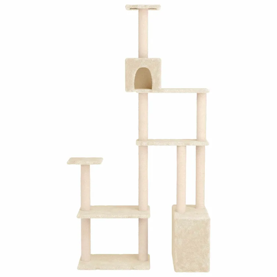Arbre à chat avec poteaux à griffer en sisal Crème 177,5 cm - 3