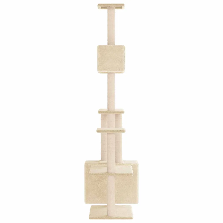 Arbre à chat avec poteaux à griffer en sisal Crème 177,5 cm - 4