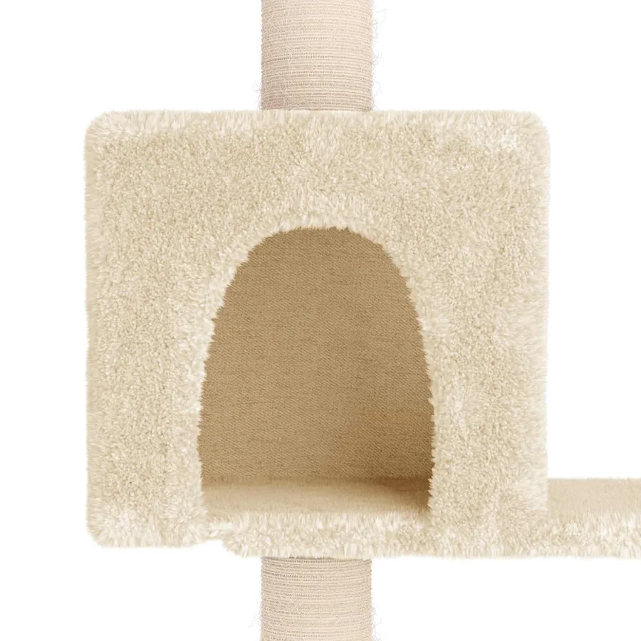 Arbre à chat avec poteaux à griffer en sisal Crème 177,5 cm - 6