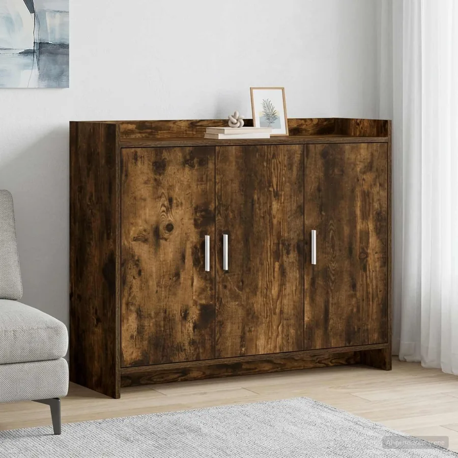 Buffet Chêne fumé 98,5 x 33 x 80 cm Bois d'ingénierie