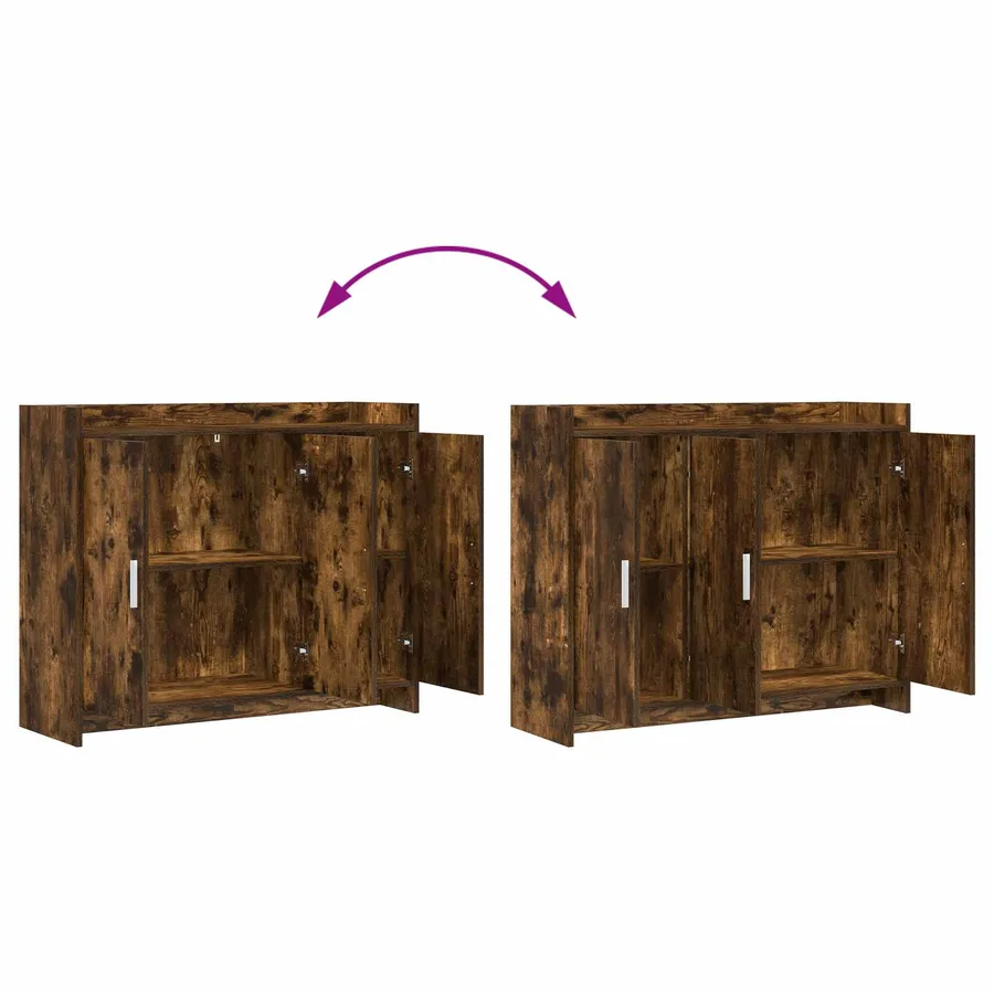 Buffet Chêne fumé 98,5 x 33 x 80 cm Bois d'ingénierie - 10