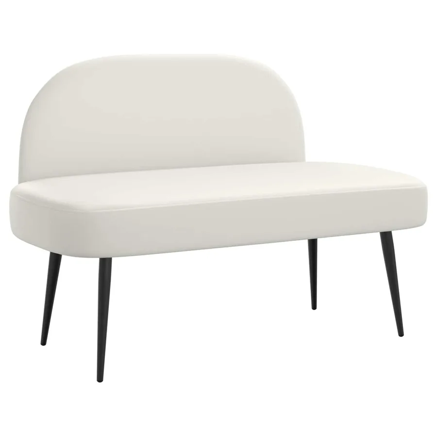 Banc rembourré avec dossier Blanc 110 x 60 x 76 cm Simili cuir - 2