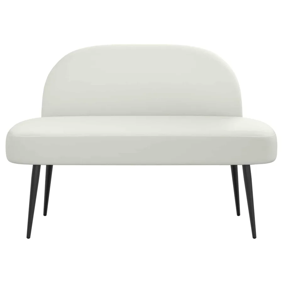 Banc rembourré avec dossier Blanc 110 x 60 x 76 cm Simili cuir - 3