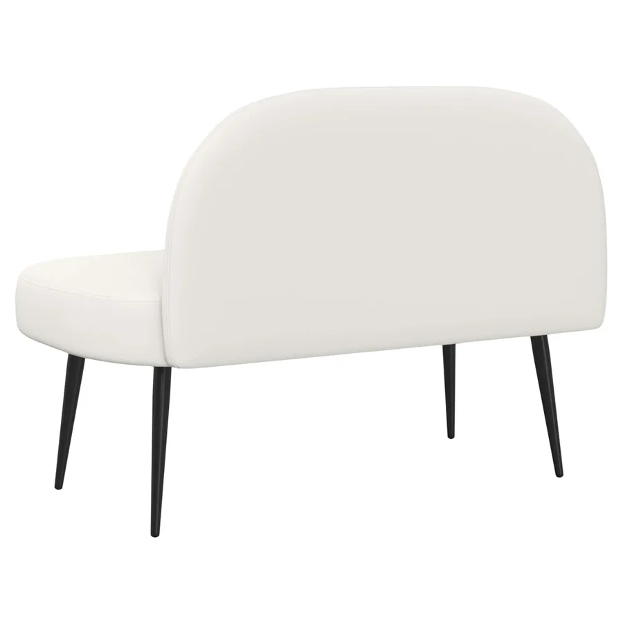 Banc rembourré avec dossier Blanc 110 x 60 x 76 cm Simili cuir - 4