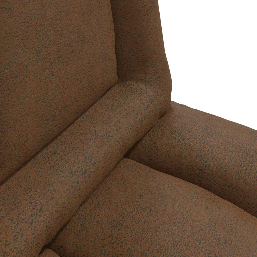 Fauteuil de sol ajustable Marron Tissu - 7