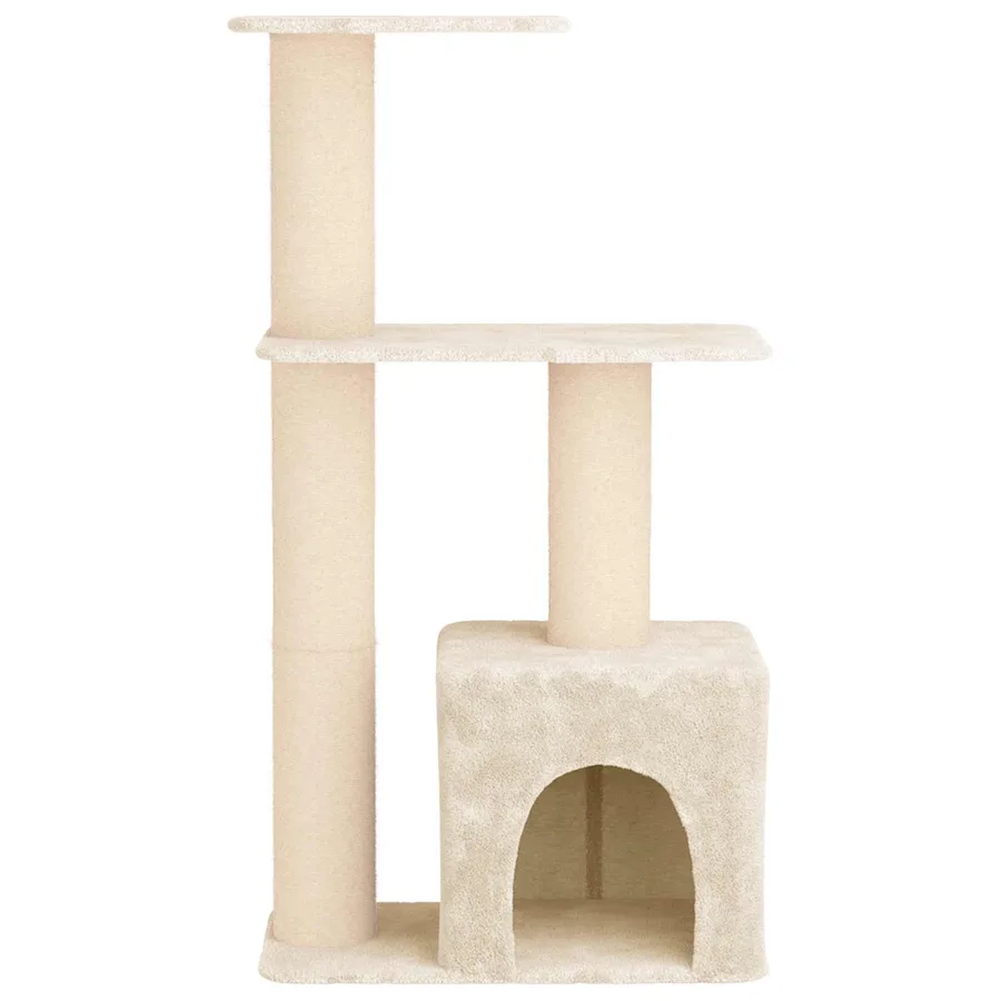 Arbre à chat avec poteaux à griffer en sisal Crème 133 cm - 4