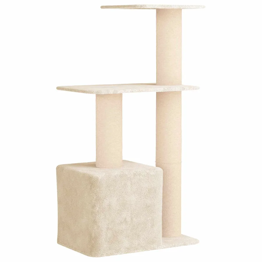 Arbre à chat avec poteaux à griffer en sisal Crème 133 cm - 6