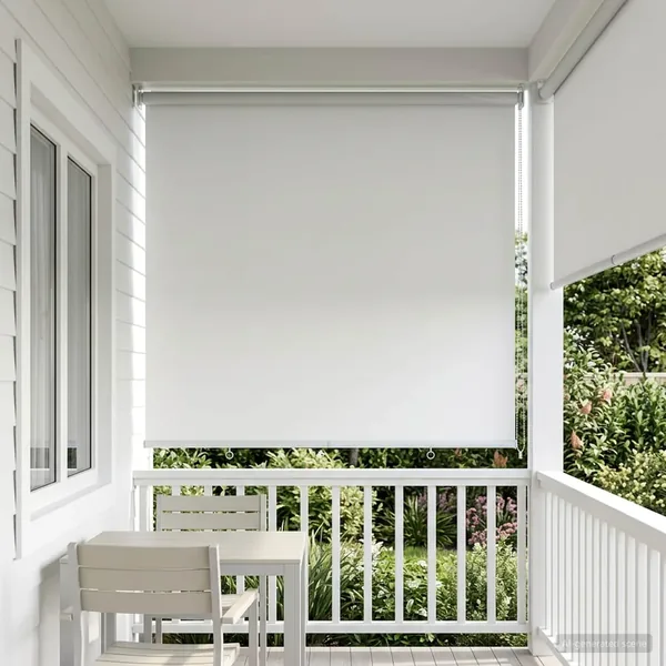 Store roulant extérieur protection UV Blanc Polyester