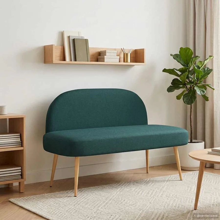 Banc rembourré avec dossier Vert foncé 110 x 60 x 76 cm