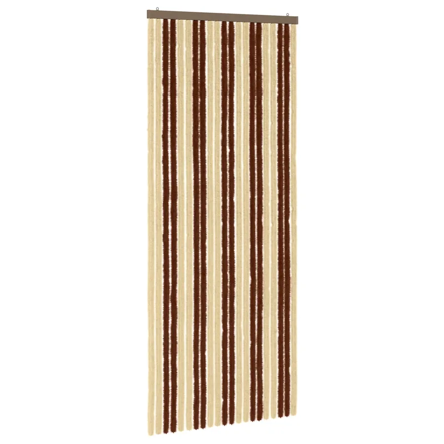 Rideau anti-insectes en chenille Marron et beige 90 x 220 cm - 2
