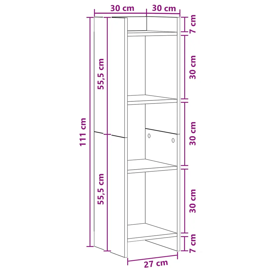 Bibliothèque Chêne Sonoma 30 x 30 x 111 cm Bois d'ingénierie - 8
