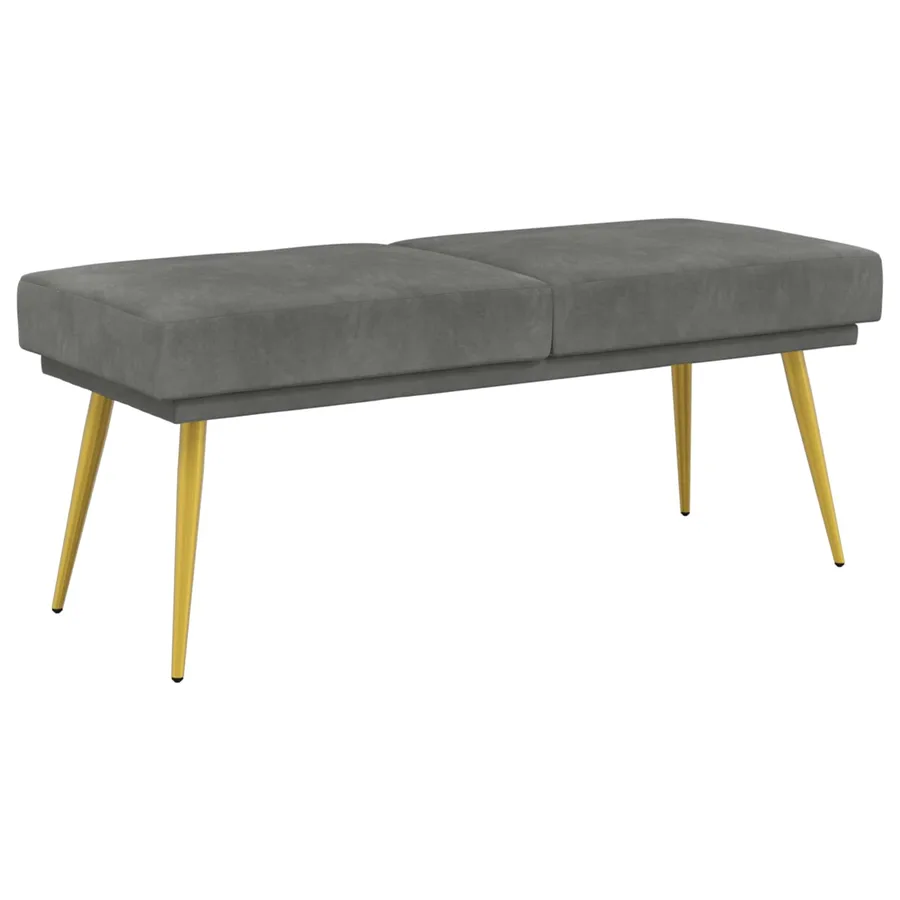 Banc à double couche Gris foncé 120 x 45 x 46 cm Velours - 2