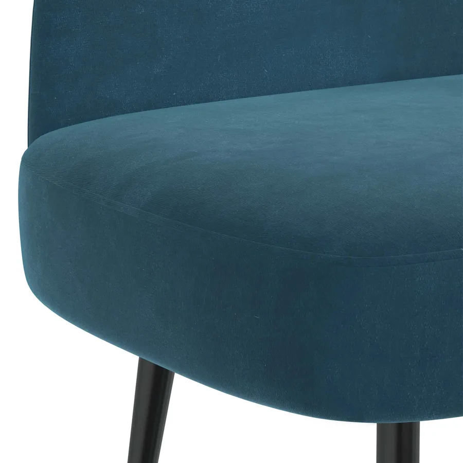 Banc rembourré avec dossier Bleu 110 x 60 x 76 cm Velours - 5