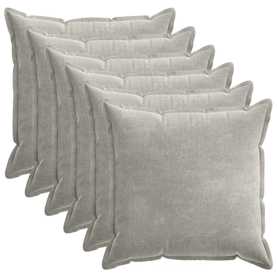 Housse de coussin 6 pcs HOUTEN Gris clair 80 x 80 cm