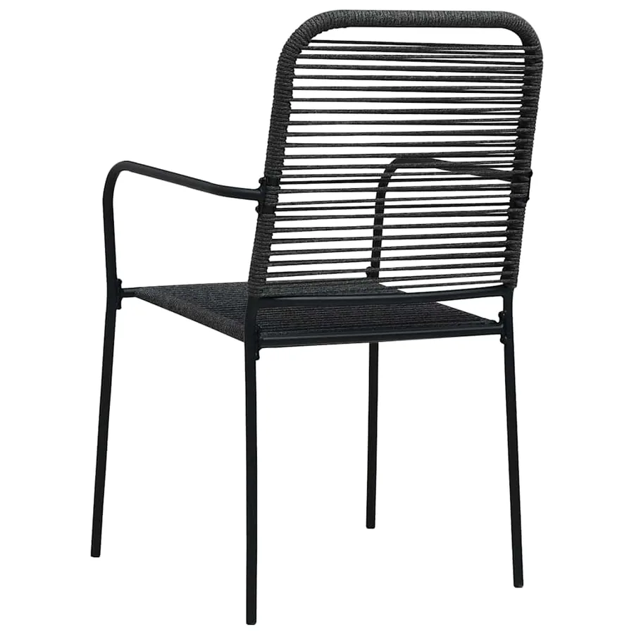 Ensemble à manger de jardin 3 pcs noir verre et acier - 10