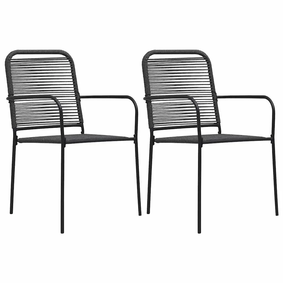 Ensemble à manger de jardin 3 pcs noir verre et acier - 6