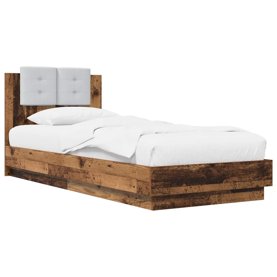 Cadre de lit avec LED Bois ancien 80 x 200 cm Bois d'ingénierie