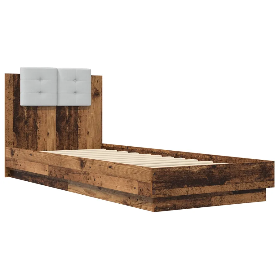 Cadre de lit avec LED Bois ancien 80 x 200 cm Bois d'ingénierie - 2