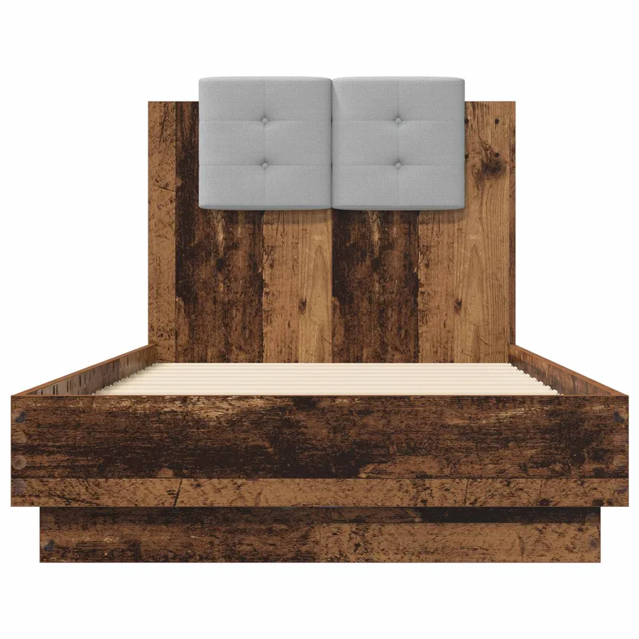 Cadre de lit avec LED Bois ancien 80 x 200 cm Bois d'ingénierie - 3