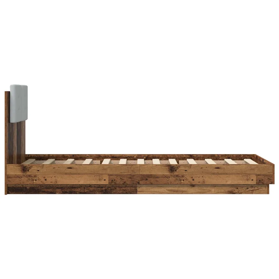 Cadre de lit avec LED Bois ancien 80 x 200 cm Bois d'ingénierie - 4