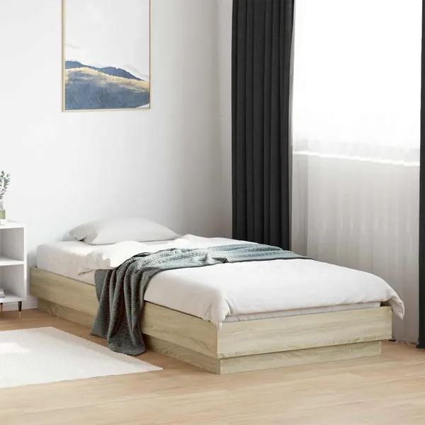 Cadre de lit avec LED Chêne Sonoma 80 x 200 cm